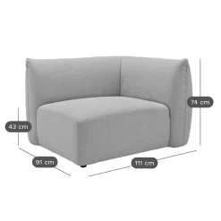 Canapés Modulables></noscript>Camif Angle droit pour canapé modulable tissu Pixel - Naturel