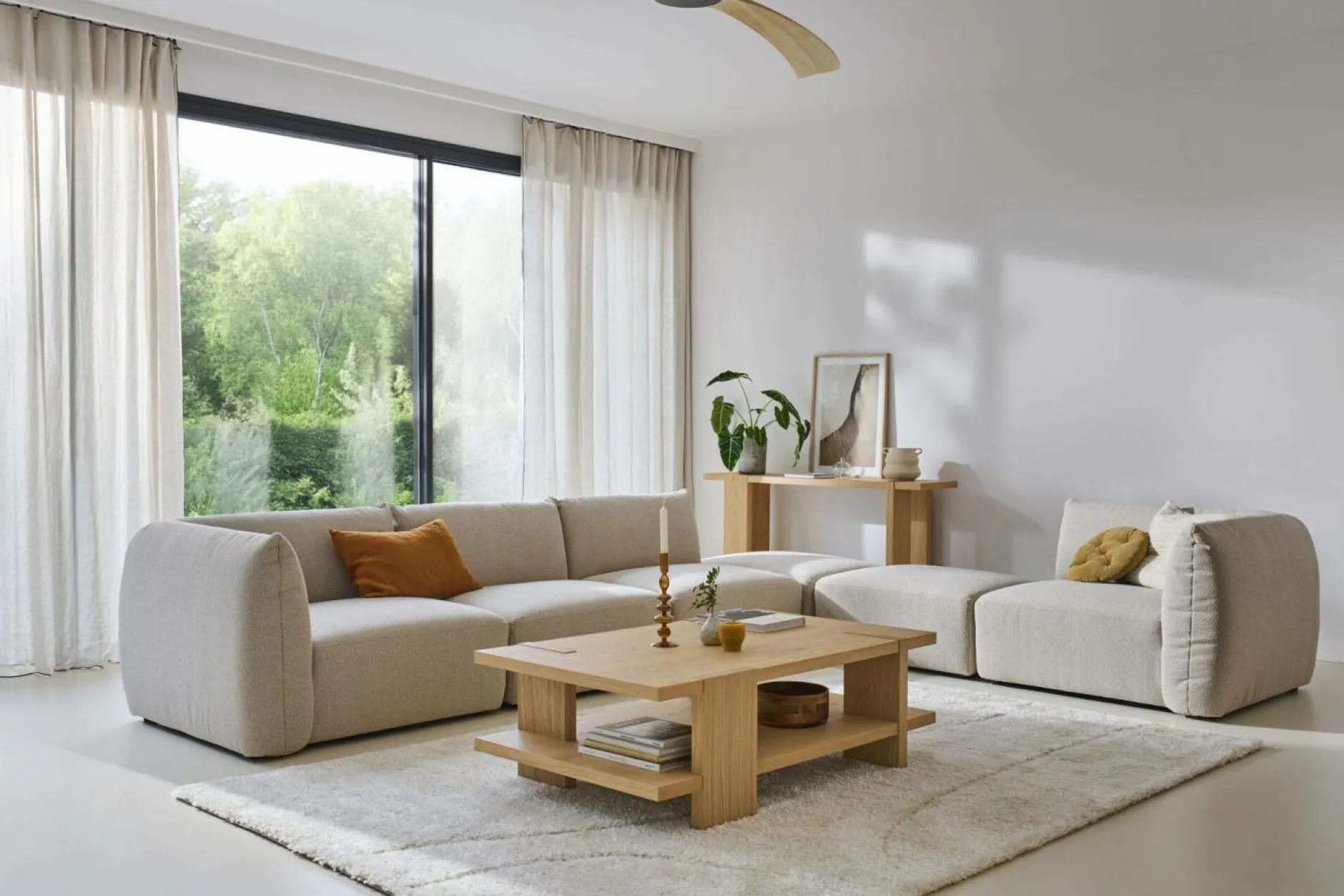 Canapés Modulables>Camif Angle gauche pour canapé modulable tissu Pixel - Naturel