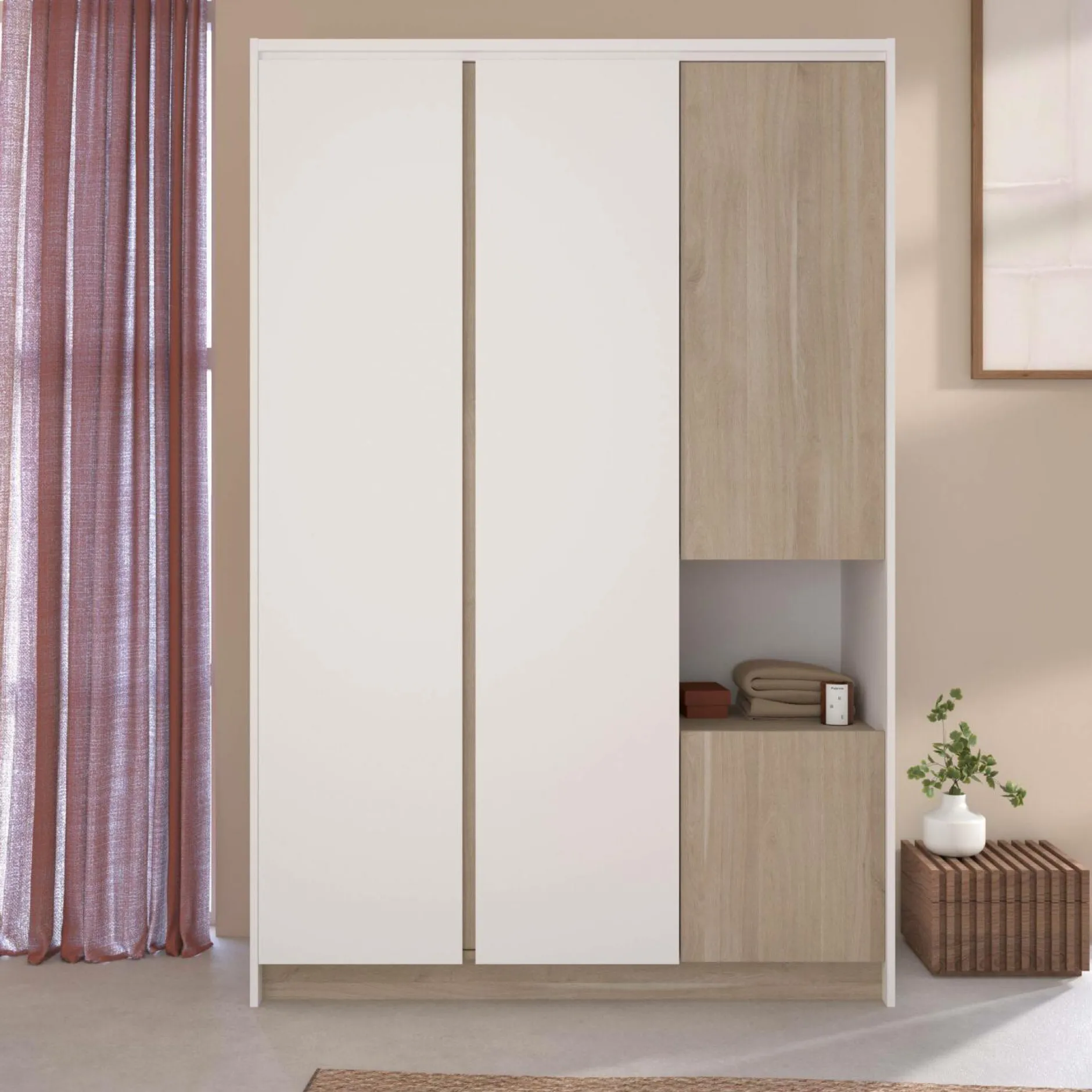 Armoires|Armoires Et Dressing>Camif Armoire 4 portes décor bois Palerme