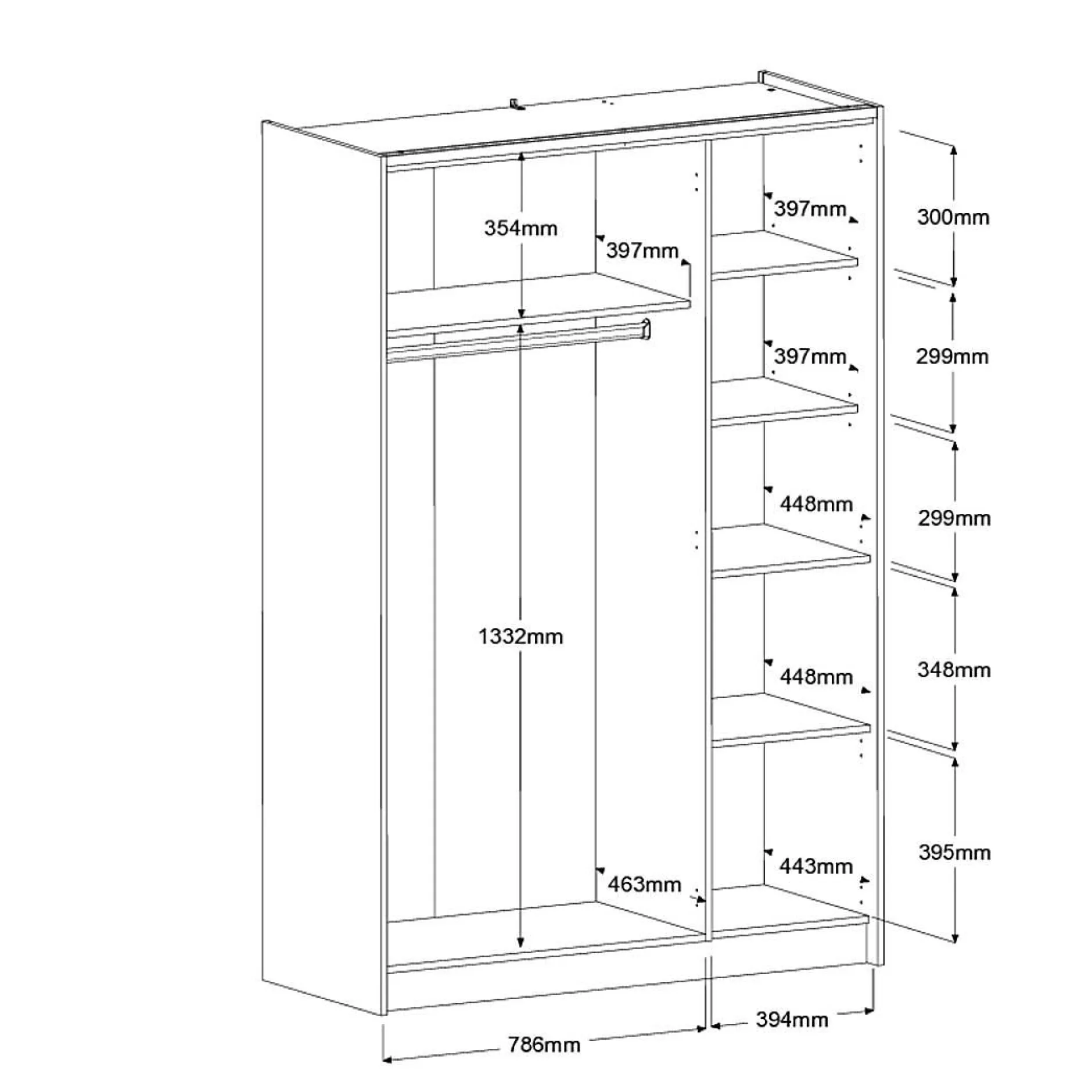 Armoires|Armoires Et Dressing>Camif Armoire 4 portes décor bois Palerme