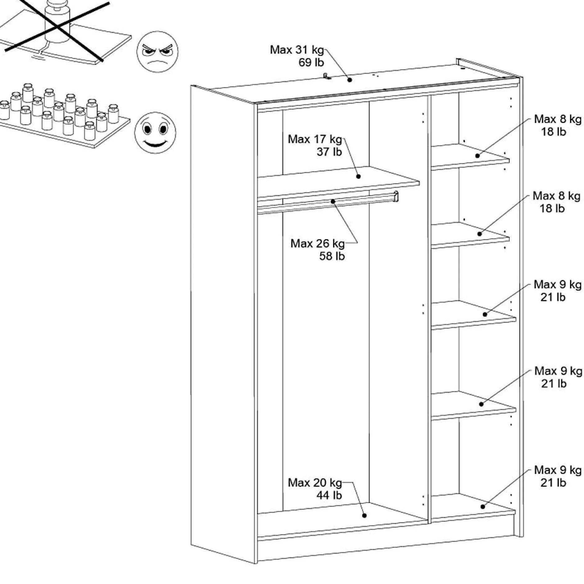 Armoires|Armoires Et Dressing>Camif Armoire 4 portes décor bois Palerme