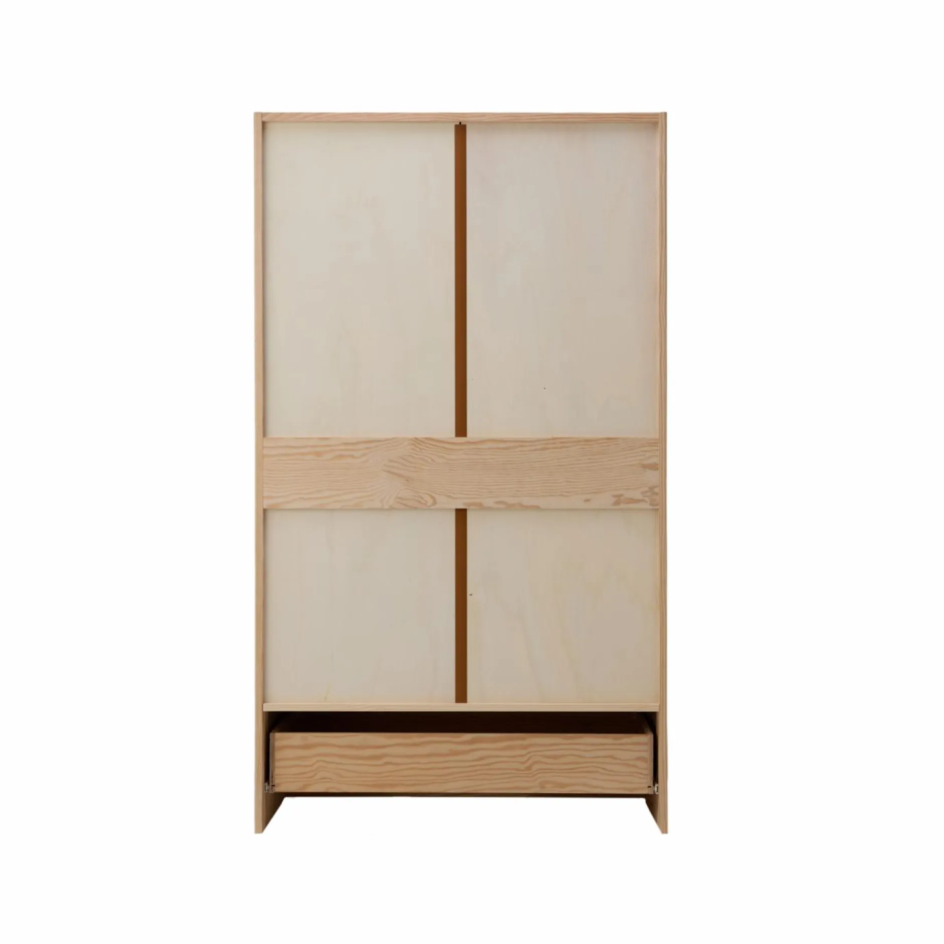 Armoires|Armoires Et Dressing>Camif Armoire bois massif 2 portes 1 tiroir Iris - - Poignées Noir Brut