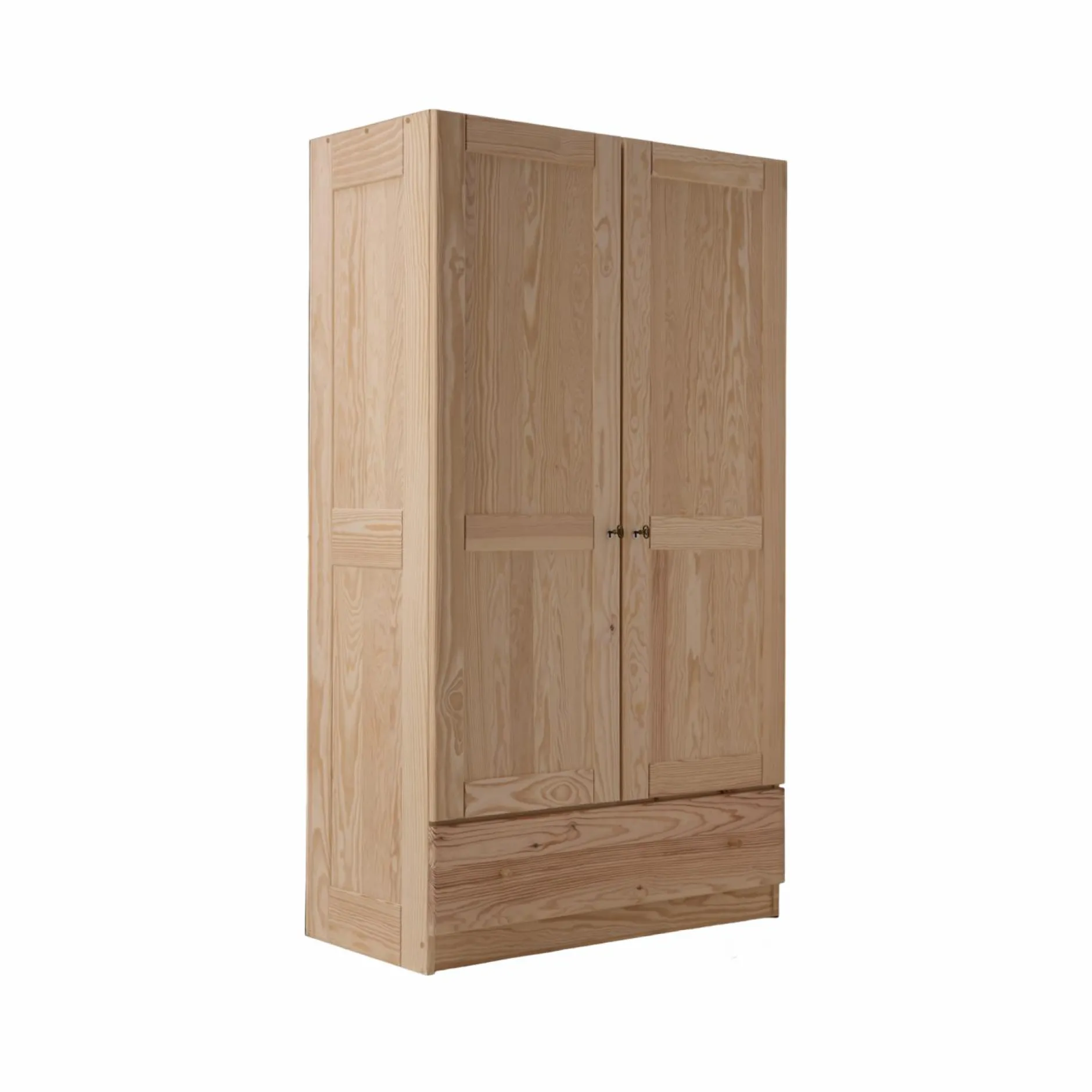 Armoires|Armoires Et Dressing>Camif Armoire bois massif 2 portes 1 tiroir Iris - - Poignées Bois Brut