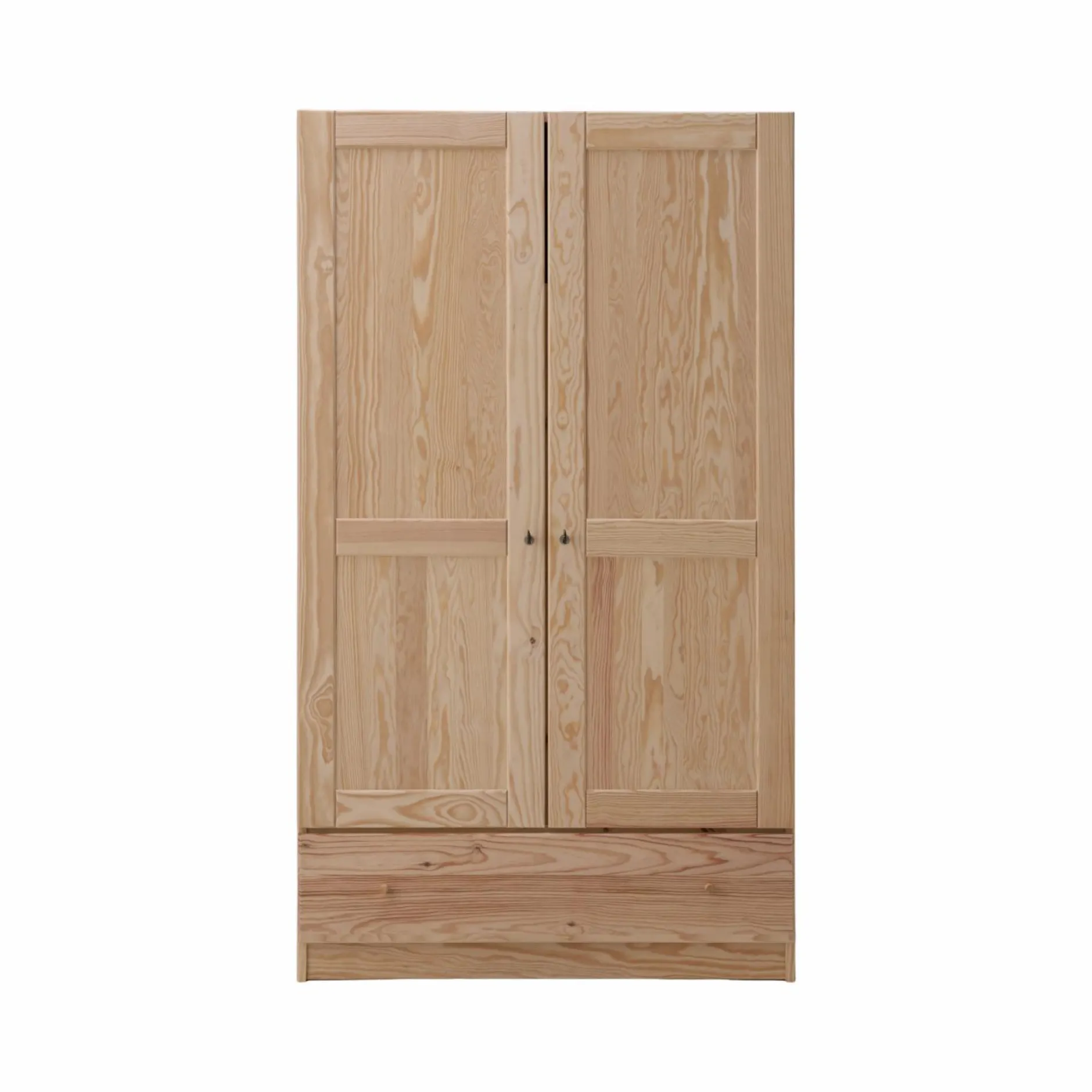 Armoires|Armoires Et Dressing>Camif Armoire bois massif 2 portes 1 tiroir Iris - - Poignées Bois Brut