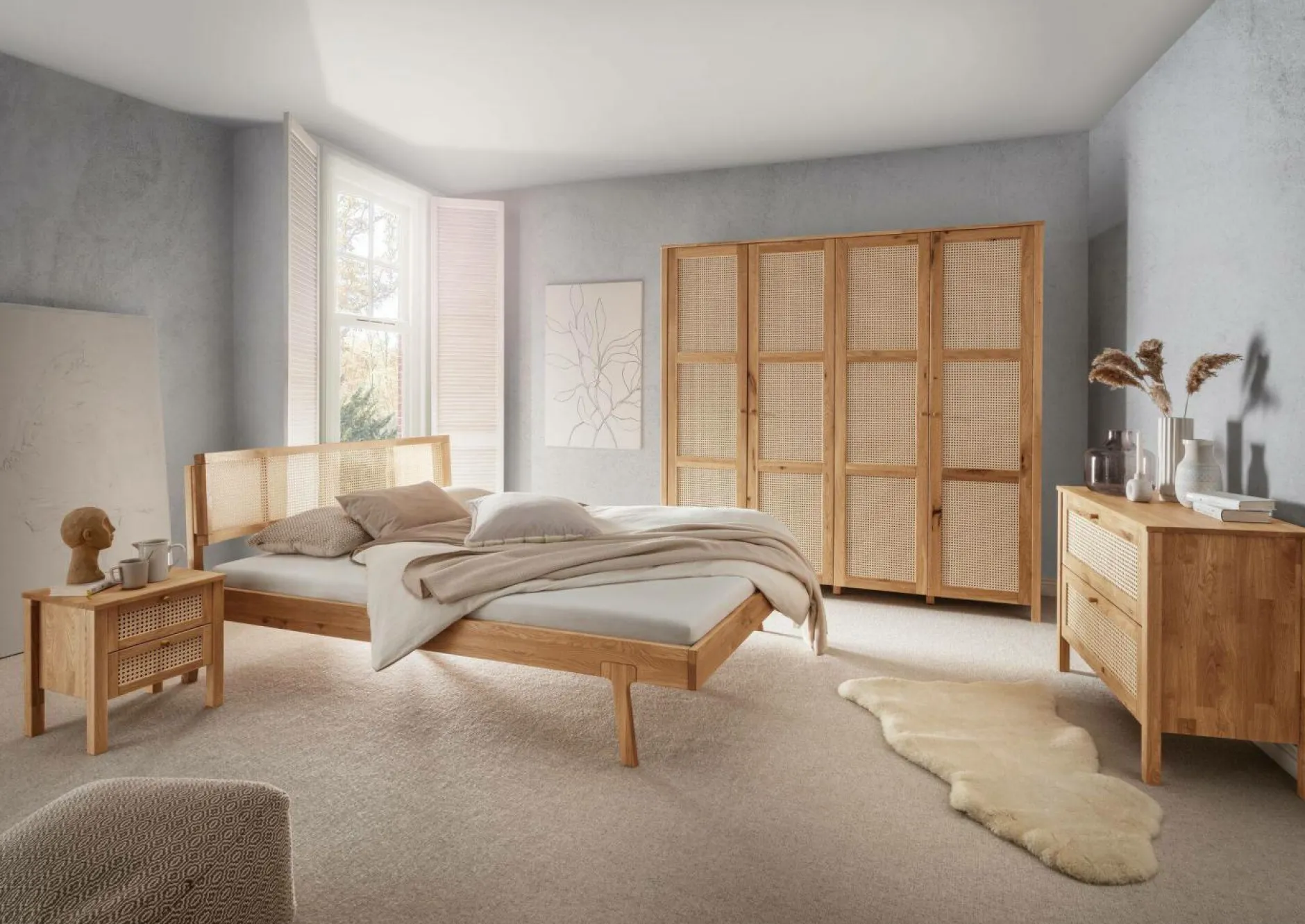 Armoires|Armoires Et Dressing>Camif Armoire chêne massif 4 portes Capucine