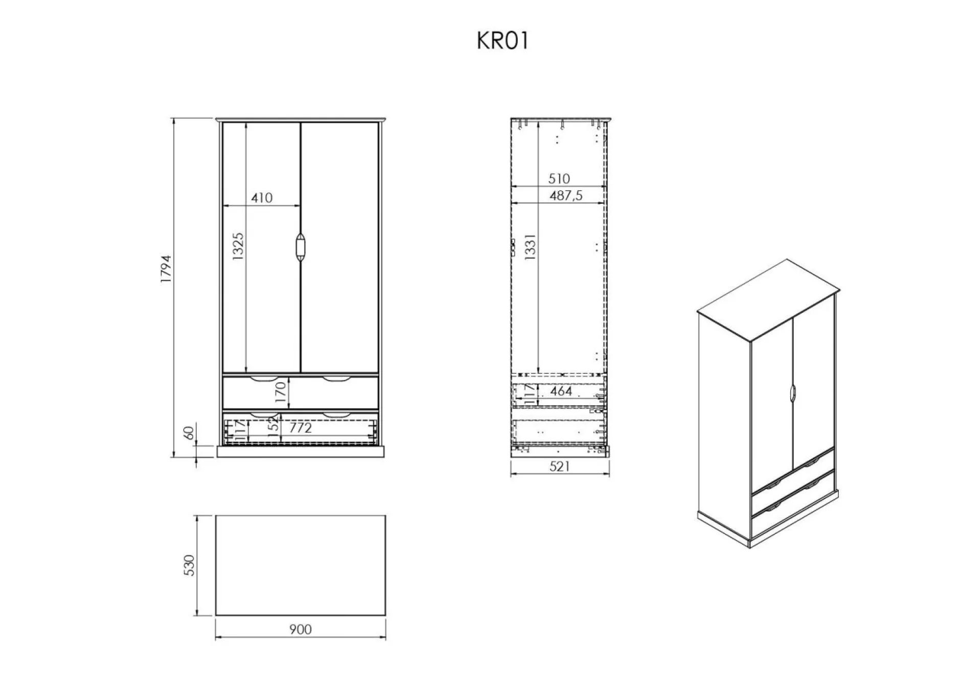 Armoires|Armoires Et Dressing>Camif Armoire Théa