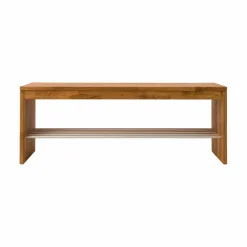 Meubles D'Entrée>Camif Banc à chaussures bois massif 2 places Cyriel - Chêne Massif