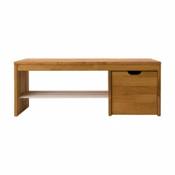 Meubles D'Entrée>Camif Banc à chaussures bois massif avec 1 cube de rangement Cyriel - Chêne Massif