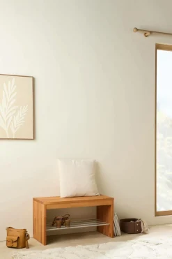 Meubles D'Entrée>Camif Banc à chaussures bois massif 1 place Cyriel - Hêtre Massif