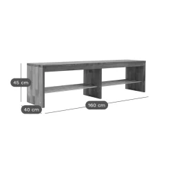 Meubles D'Entrée></noscript>Camif Banc à chaussures bois massif 3 places Cyriel - Chêne Massif