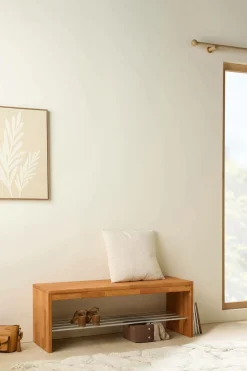 Meubles D'Entrée>Camif Banc à chaussures bois massif 2 places Cyriel - Hêtre Massif