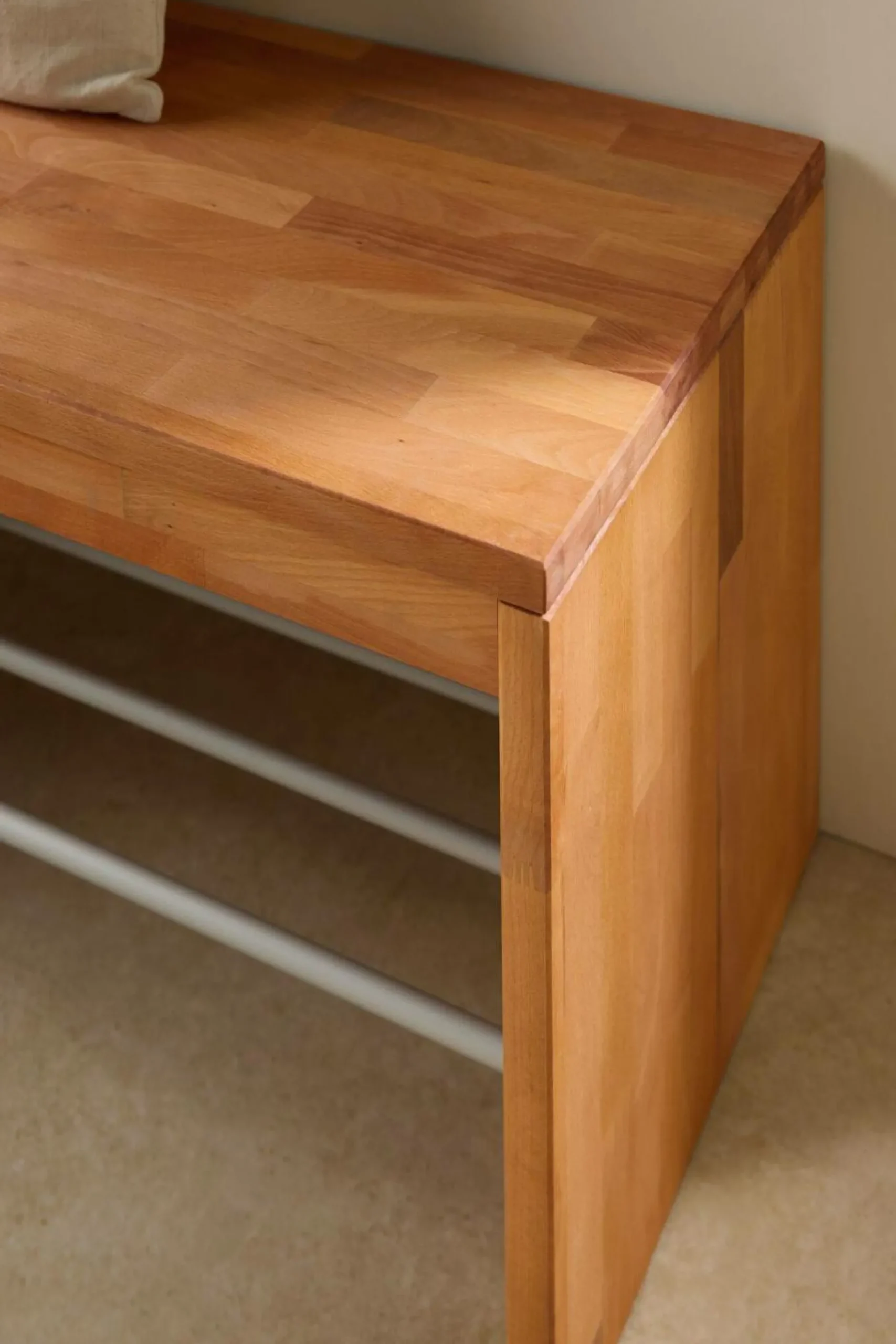 Meubles D'Entrée>Camif Banc à chaussures bois massif 3 places Cyriel - Hêtre Massif