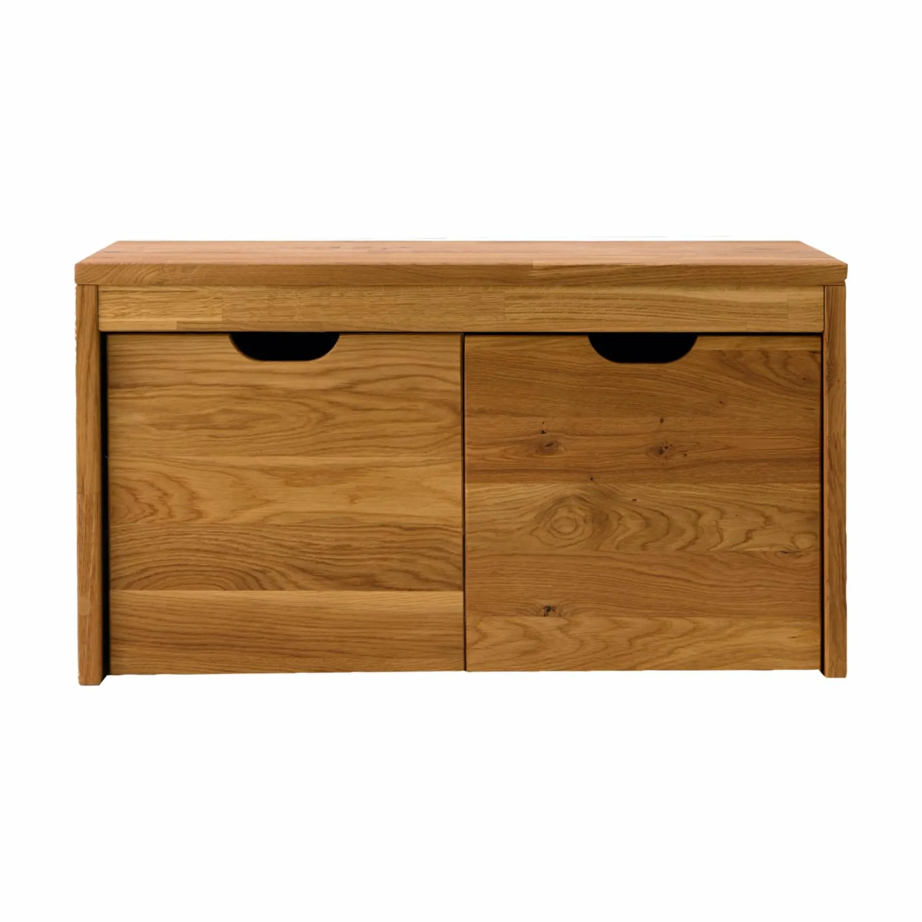 Meubles D'Entrée|Meubles Tv>Camif Banc bois massif 2 cubes de rangement Cyriel - Chêne Massif