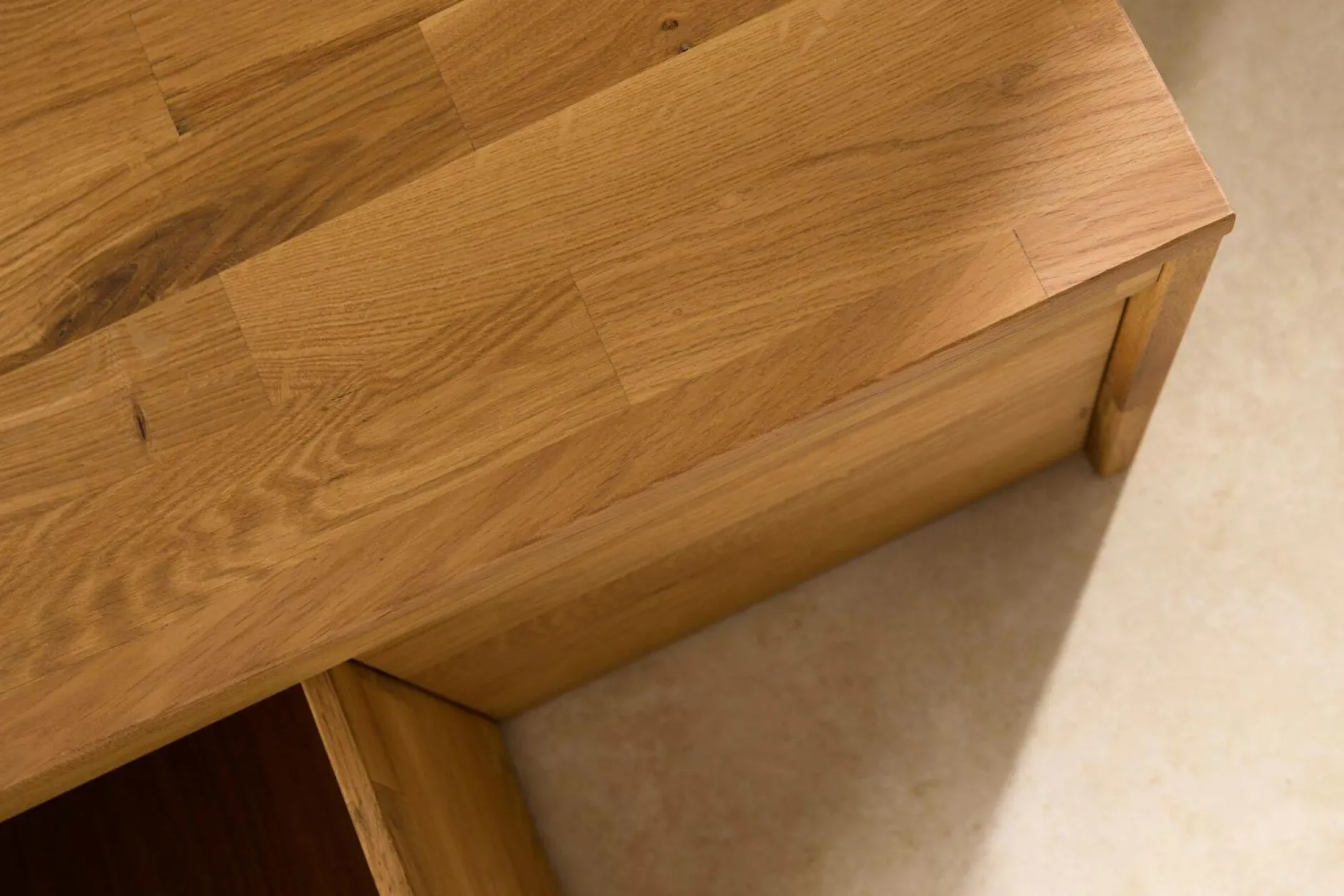 Meubles D'Entrée|Meubles Tv>Camif Banc bois massif 3 cubes de rangement Cyriel - Chêne Massif