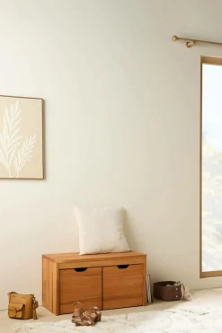 Meubles Tv|Meubles D'Entrée>Camif Banc bois massif 2 cubes de rangement Cyriel - Hêtre Massif