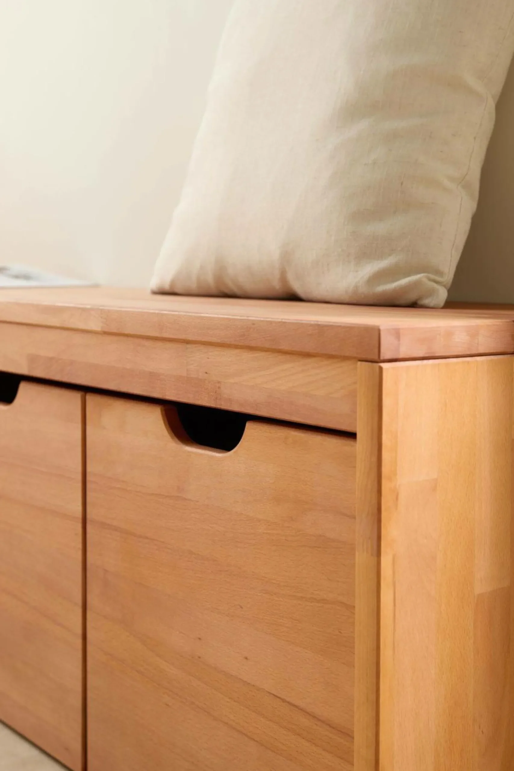 Meubles Tv|Meubles D'Entrée>Camif Banc bois massif 2 cubes de rangement Cyriel - Hêtre Massif