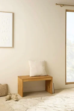 Meubles D'Entrée>Camif Banc bois massif 1 place Cyriel - Chêne Massif