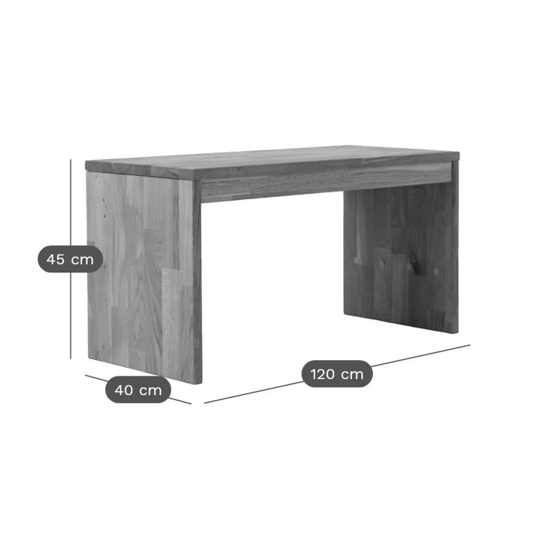 Meubles D'Entrée>Camif Banc bois massif 2 places Cyriel - Hêtre Massif