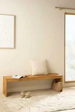 Meubles D'Entrée>Camif Banc bois massif 3 places Cyriel - Chêne Massif