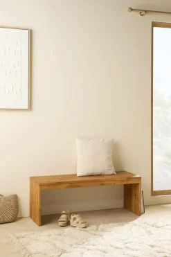 Meubles D'Entrée>Camif Banc bois massif 2 places Cyriel - Chêne Massif