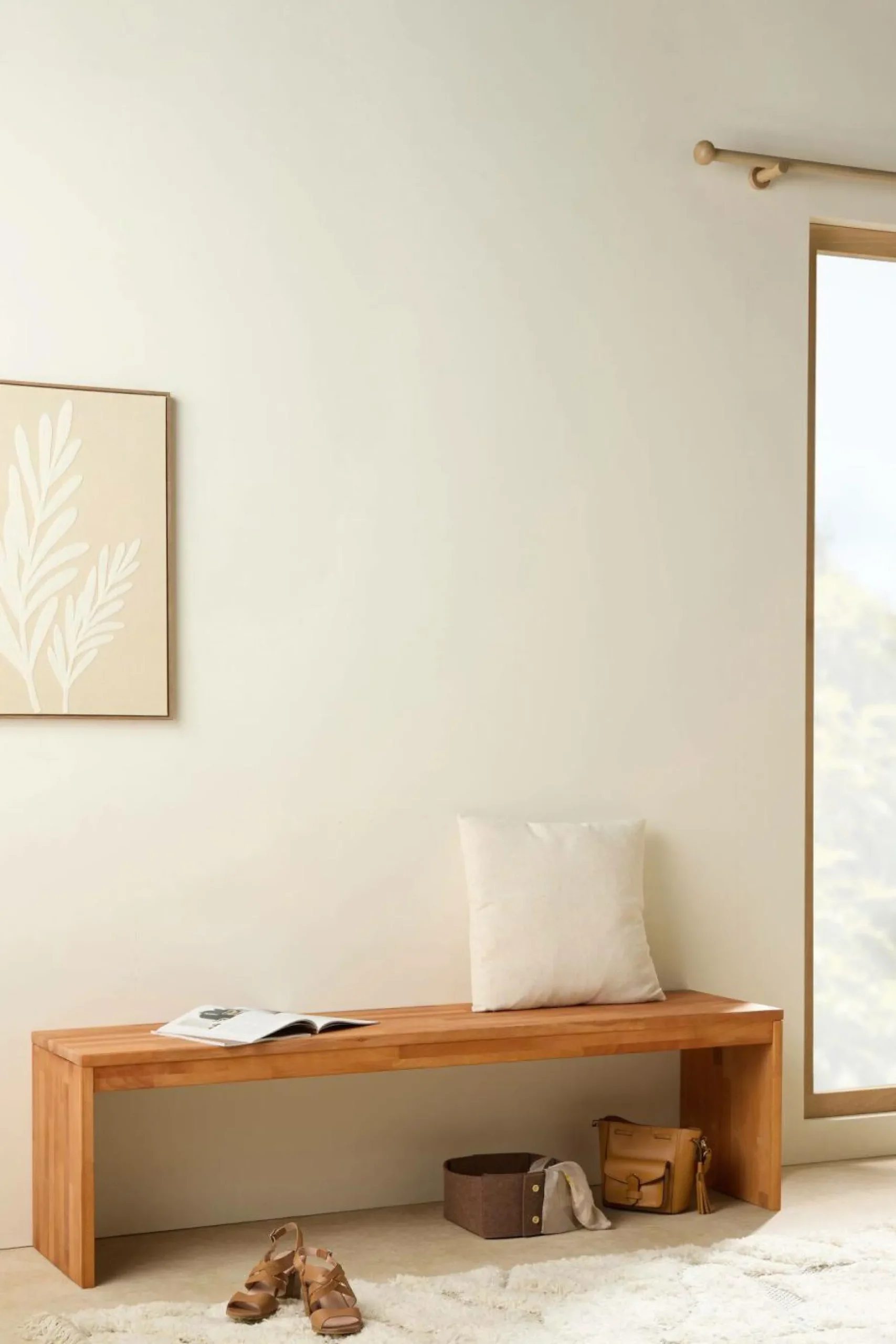 Meubles D'Entrée>Camif Banc bois massif 3 places Cyriel - Hêtre Massif