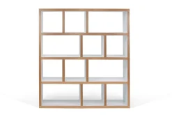 Bibliothèques|Etagères>Camif Bibliothèque 4 niveaux L150 cm Texas - Blanc/Naturel