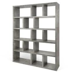 Bibliothèques|Etagères>Camif Bibliothèque 5 niveaux L150 cm Texas - Béton