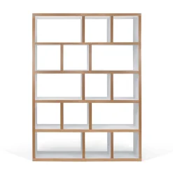 Bibliothèques|Etagères>Camif Bibliothèque 5 niveaux L150 cm Texas - Blanc/Naturel