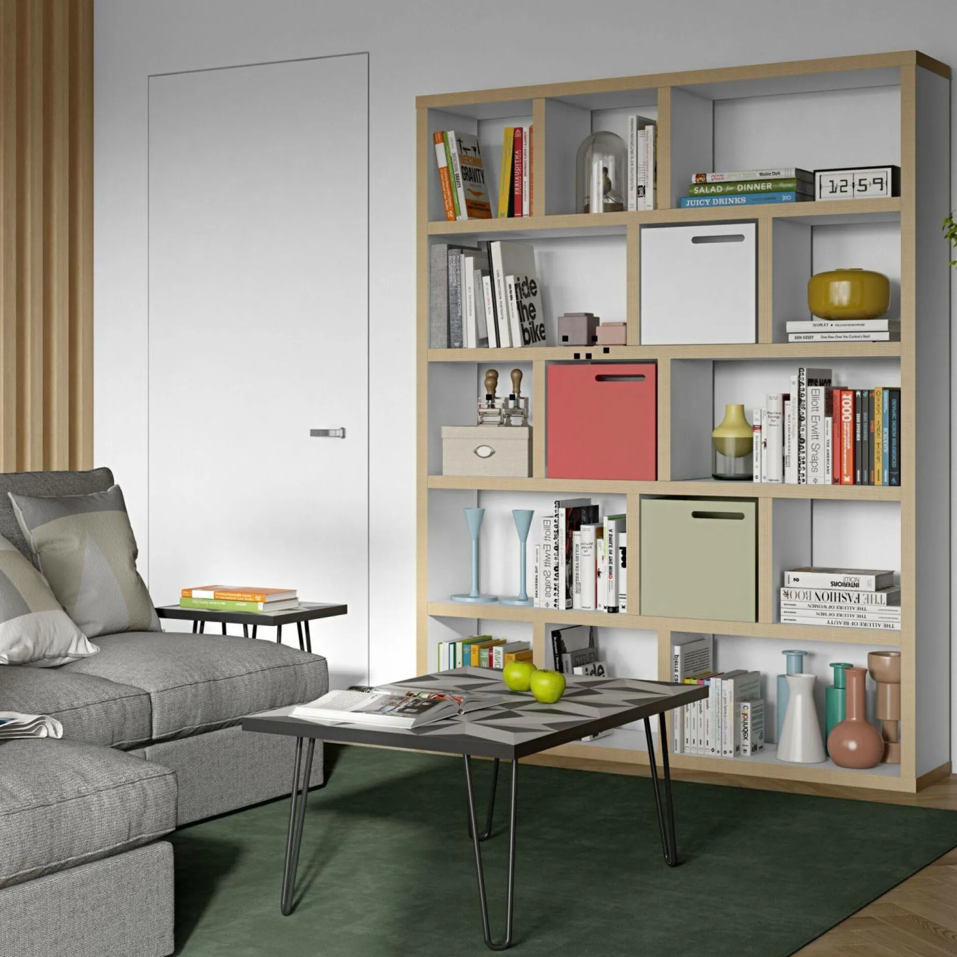 Bibliothèques|Etagères>Camif Bibliothèque 5 niveaux L150 cm Texas - Blanc/Naturel