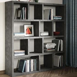 Bibliothèques|Etagères>Camif Bibliothèque 4 niveaux L150 cm Texas - Béton