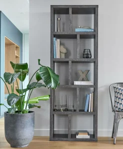 Bibliothèques|Etagères>Camif Bibliothèque 5 niveaux L70 cm Texas - Béton