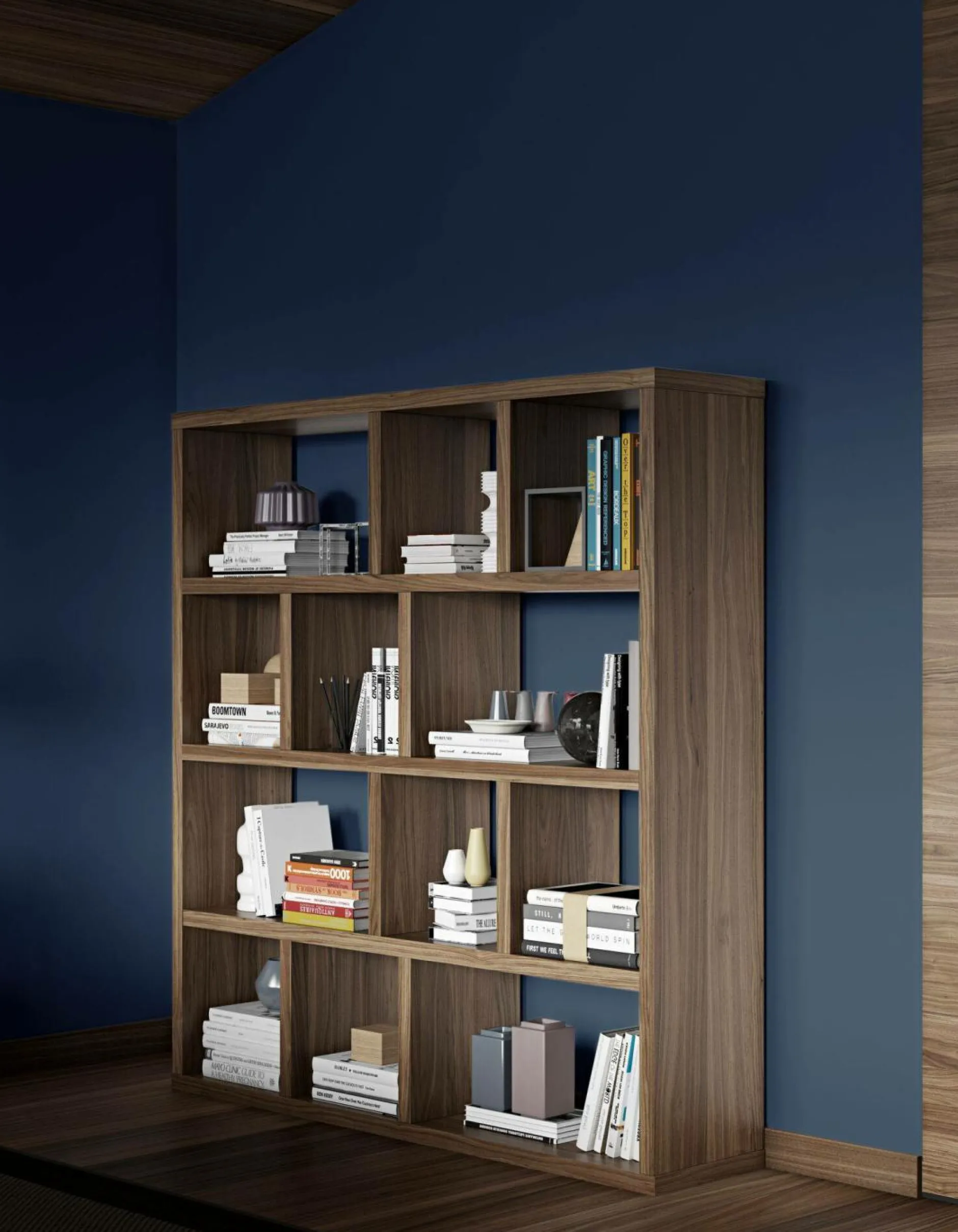 Bibliothèques|Etagères>Camif Bibliothèque 4 niveaux L150 cm Texas - Noyer