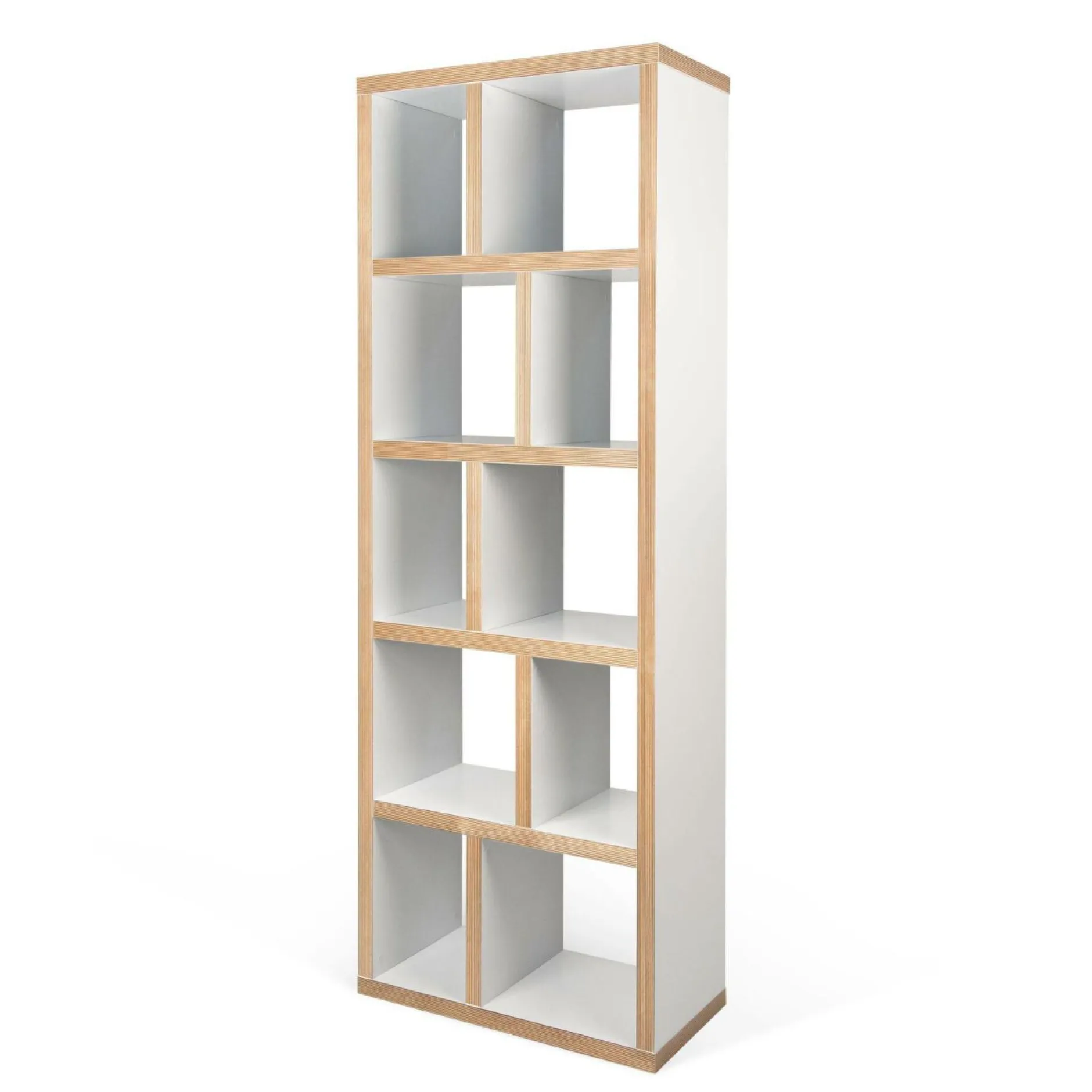 Bibliothèques|Etagères>Camif Bibliothèque 5 niveaux L70 cm Texas - Blanc/Naturel