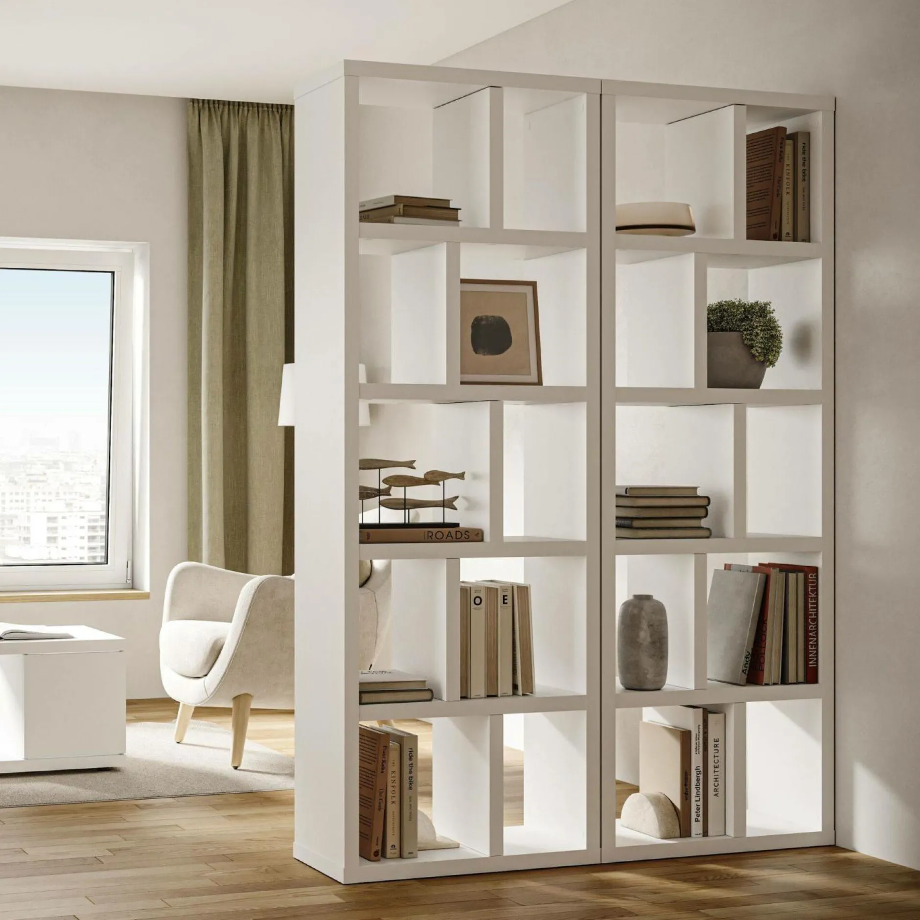 Bibliothèques|Etagères>Camif Bibliothèque 5 niveaux L70 cm Texas - Blanc