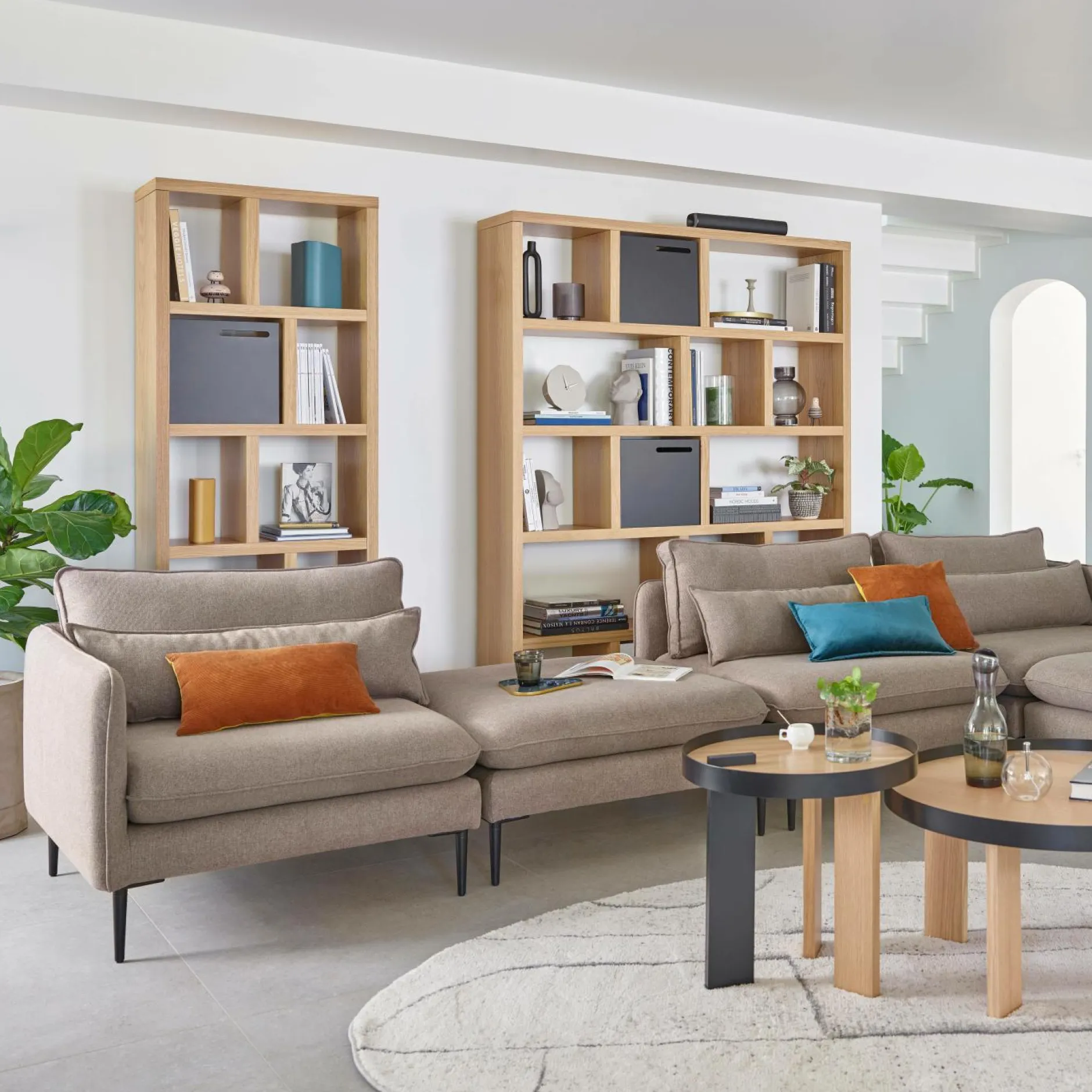 Etagères|Bibliothèques>Camif Bibliothèque 5 niveaux L150 cm Texas - Chêne