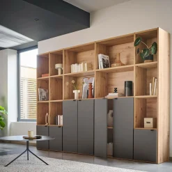 Bibliothèques>Camif Bibliothèque 7 portes grande version Marlone - Carbone