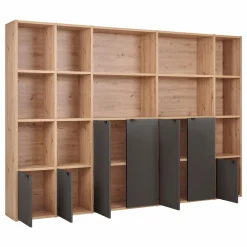 Bibliothèques></noscript>Camif Bibliothèque 7 portes grande version Marlone - Carbone