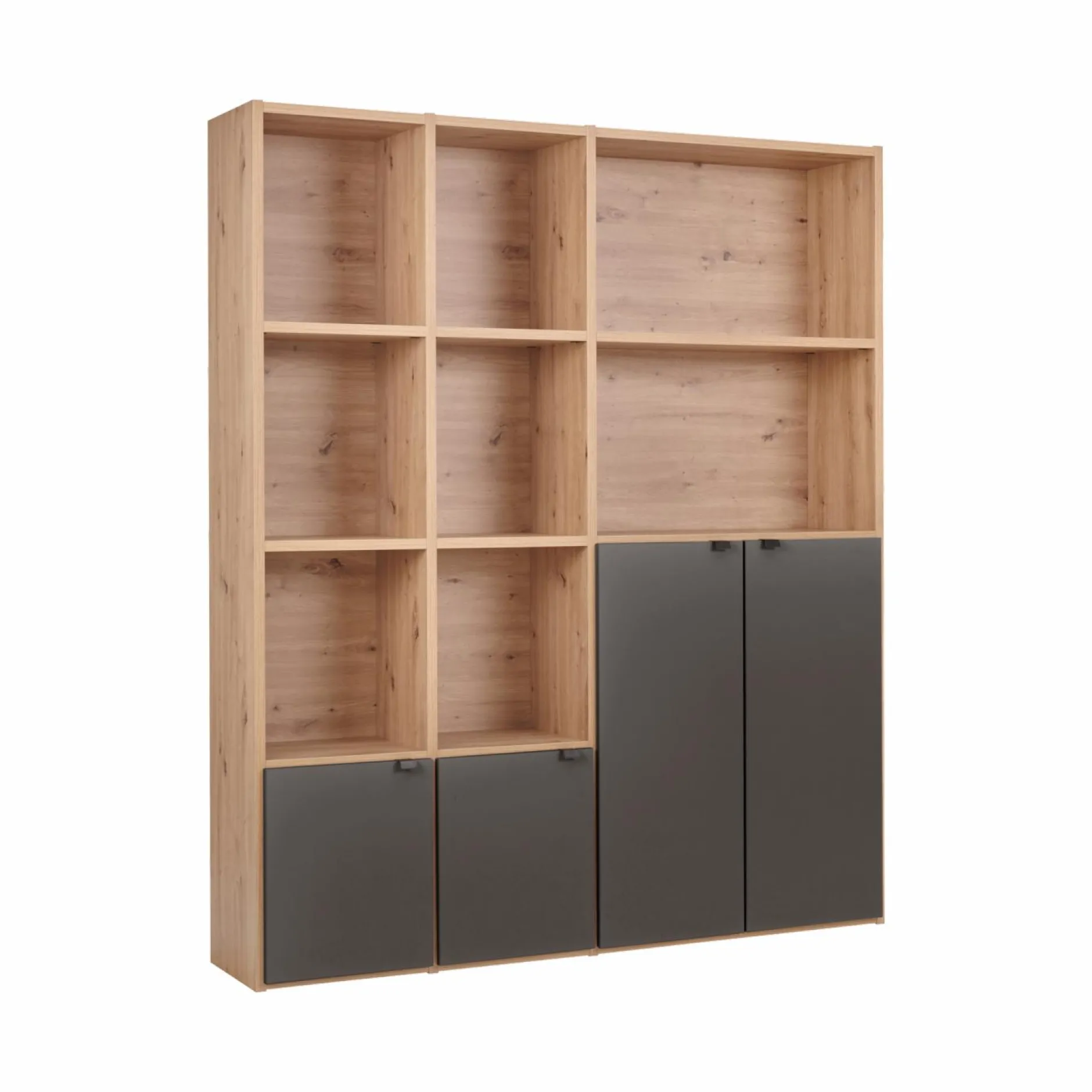 Bibliothèques>Camif Bibliothèque 4 portes moyenne version Marlone - Carbone