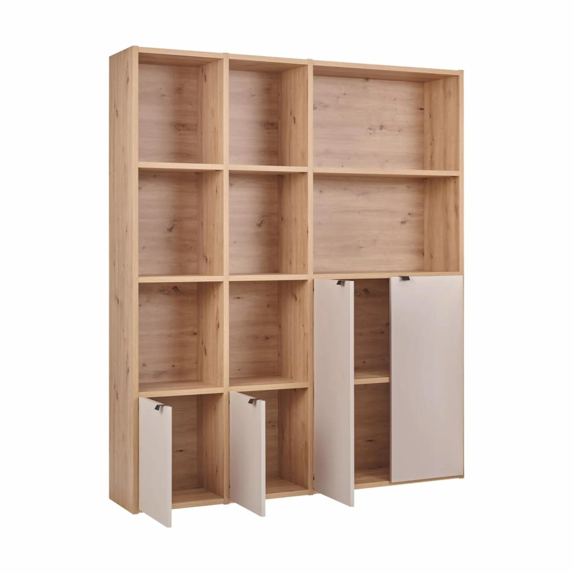 Bibliothèques>Camif Bibliothèque 4 portes moyenne version Marlone - Perle