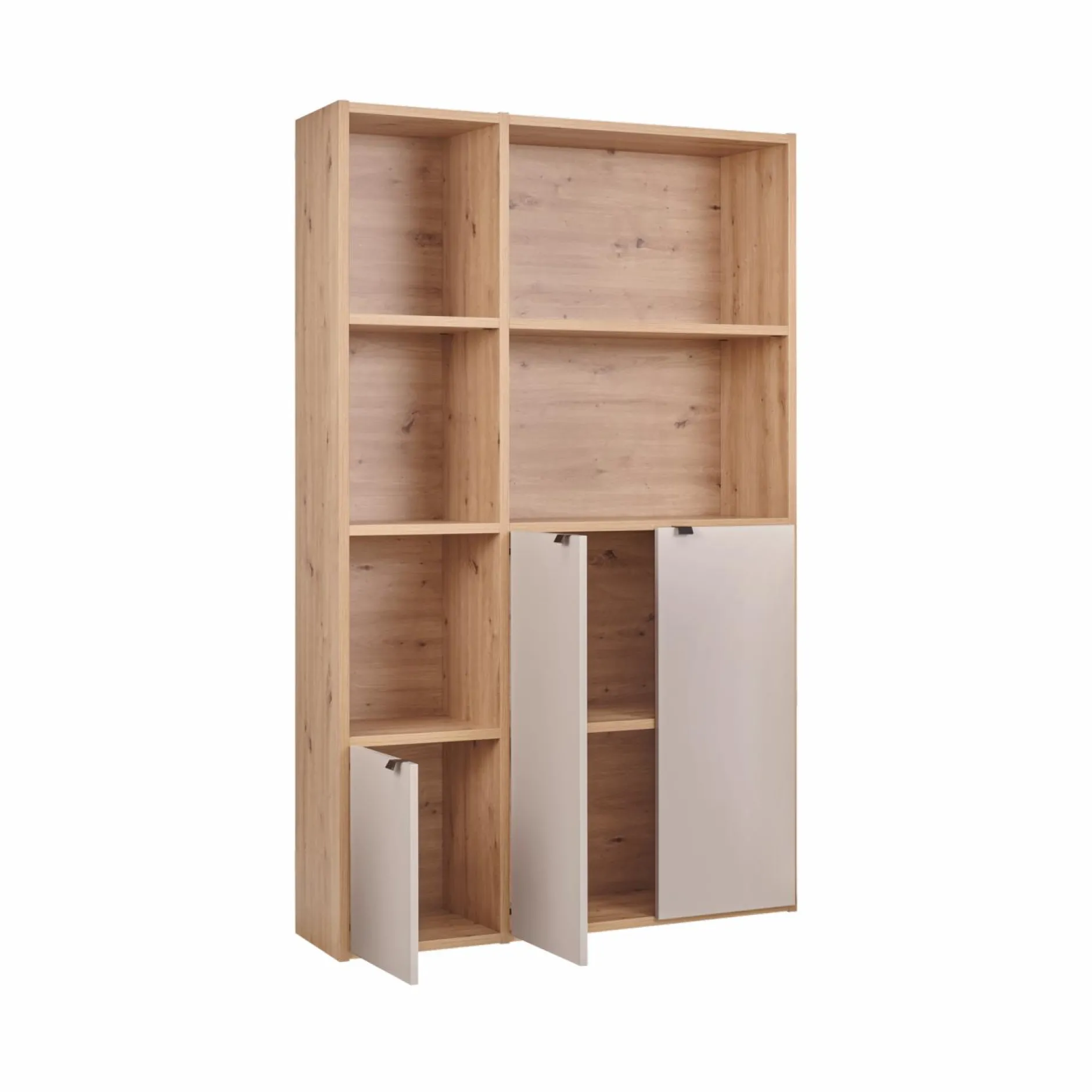 Bibliothèques>Camif Bibliothèque 3 portes petite version Marlone - Perle