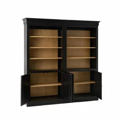 Bibliothèques></noscript>Camif Bibliothèque bois massif 4 portes Embellie - Noir