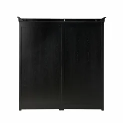 Bibliothèques></noscript>Camif Bibliothèque bois massif 4 portes Embellie - Noir