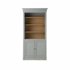 Bibliothèques>Camif Bibliothèque bois massif 2 portes Embellie - Gris