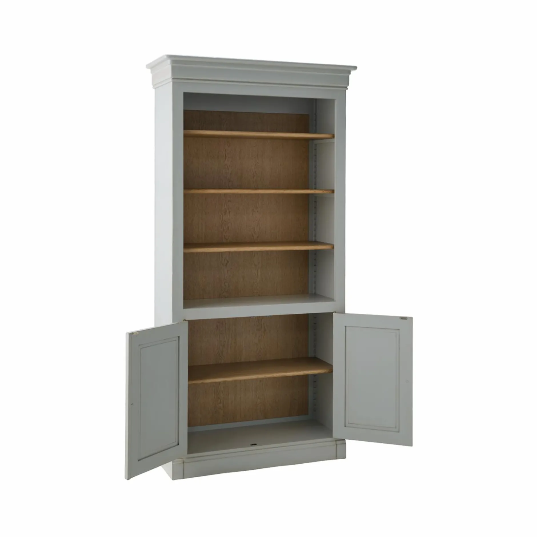 Bibliothèques>Camif Bibliothèque bois massif 2 portes Embellie - Gris