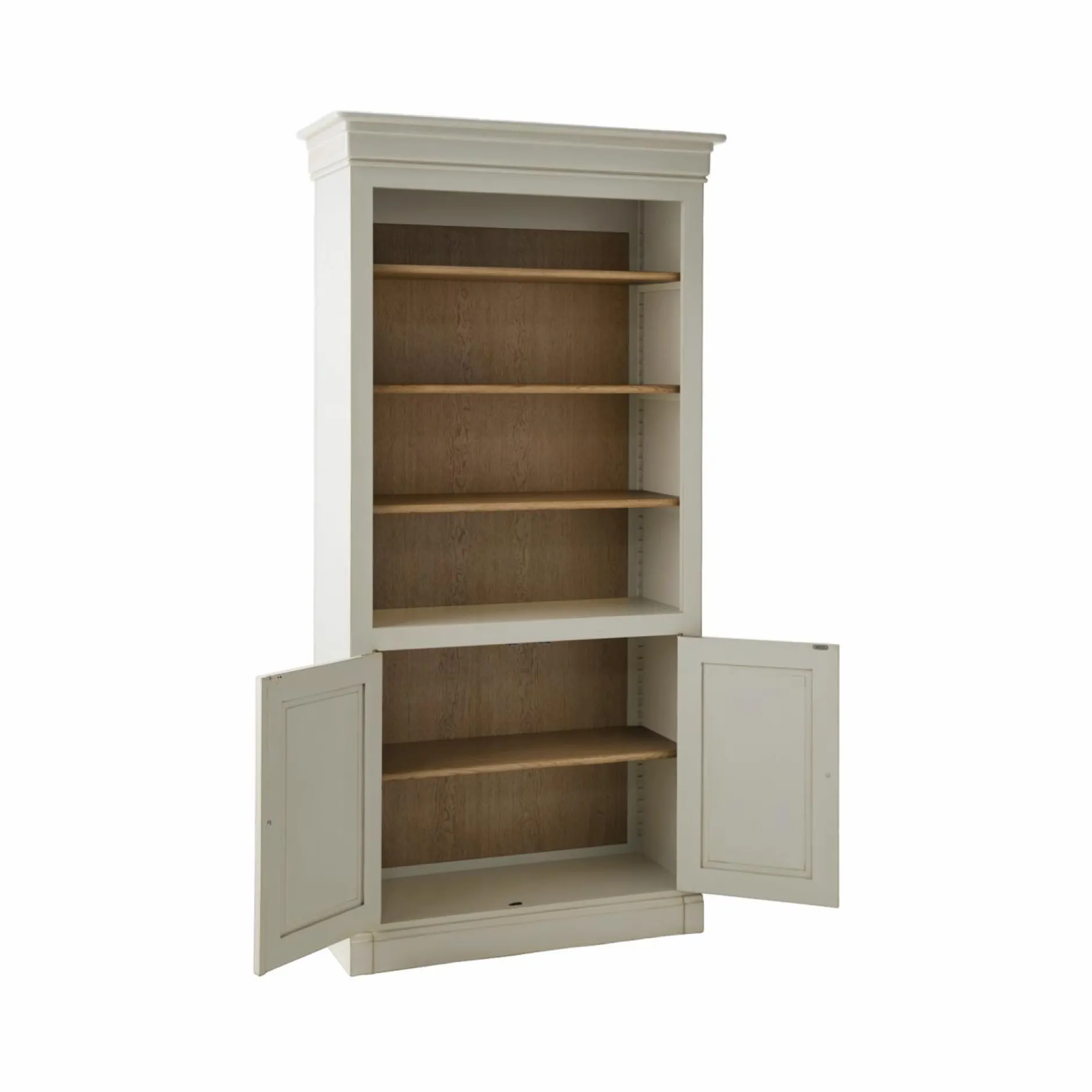 Bibliothèques>Camif Bibliothèque bois massif 2 portes Embellie - Grège