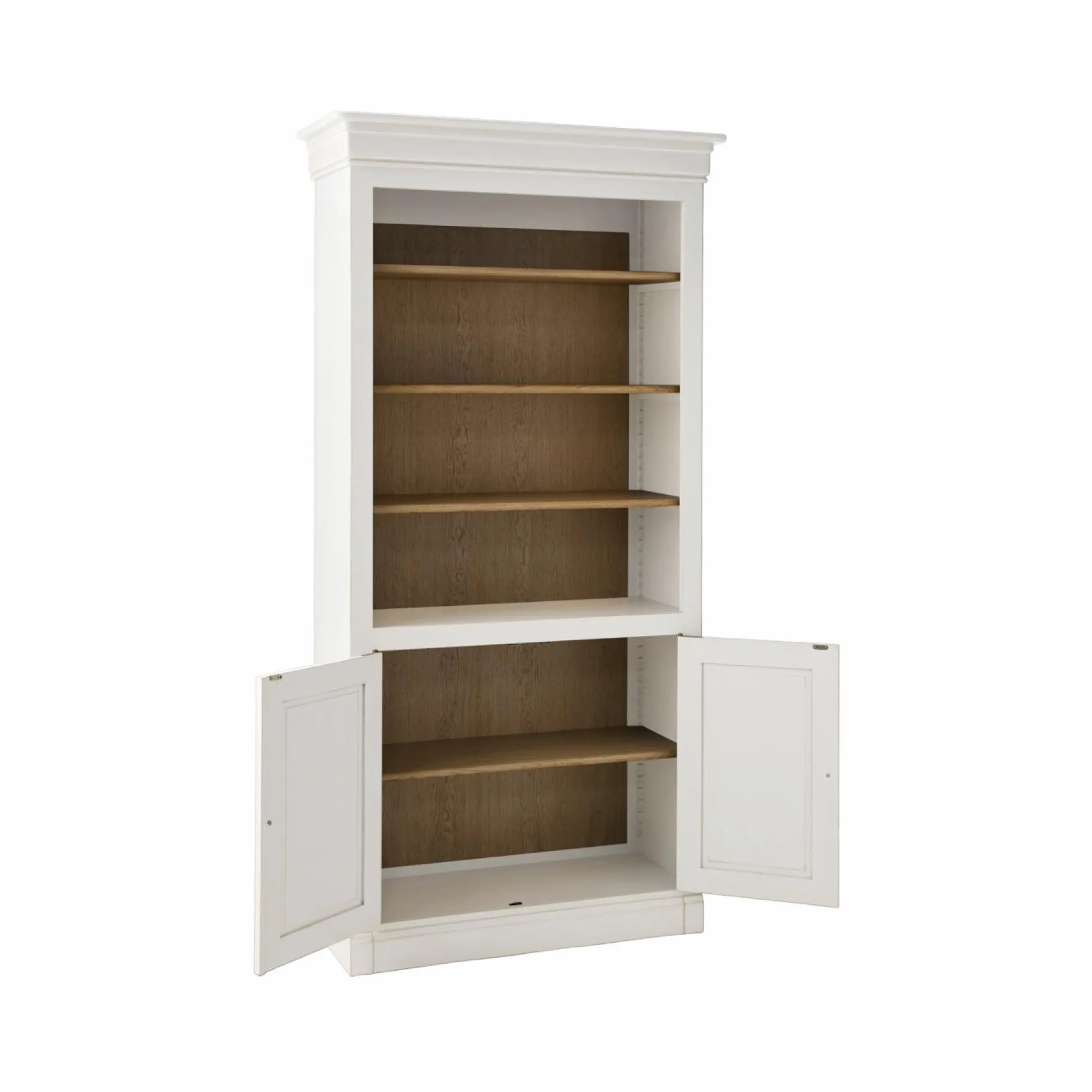 Bibliothèques>Camif Bibliothèque bois massif 2 portes Embellie - Blanc