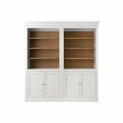 Bibliothèques>Camif Bibliothèque bois massif 4 portes Embellie - Blanc