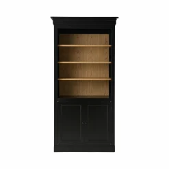 Bibliothèques>Camif Bibliothèque bois massif 2 portes Embellie - Noir