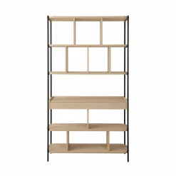 Bibliothèques>Camif Bibliothèque décor bois pieds métal avec tiroir Mila