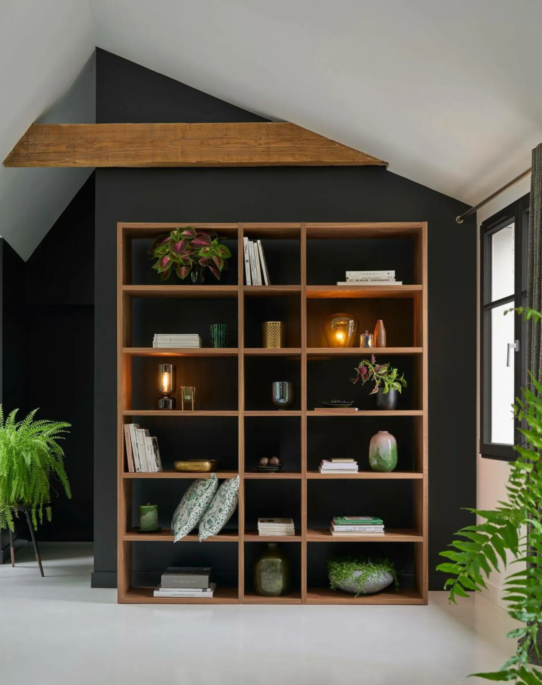 Bibliothèques>Camif Bibliothèque Terrence 2 - - Placage bois véritable Noyer